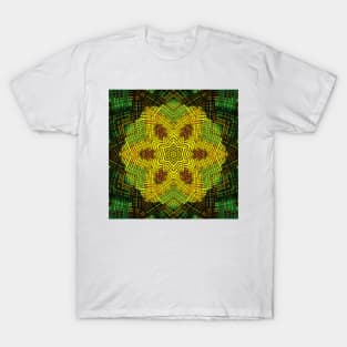 Weave Mandala Yellow Green and Orange T-Shirt